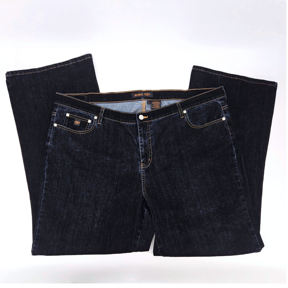 Bongo Let Me B. Flocked Velvet Feel Y2K‎ Midnight Navy Wide Leg Plus Size 24